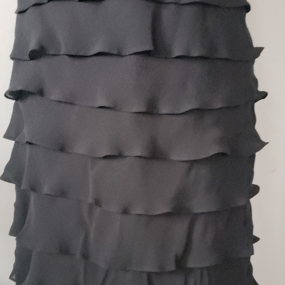 Tadashi black silk halter dress with tiered ruffles - Picture 4 of 8